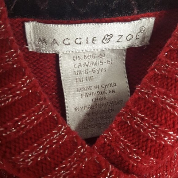 Maggie & Zoe Red Sparkle Snowflake Sweater Dress - Picture 5 of 5